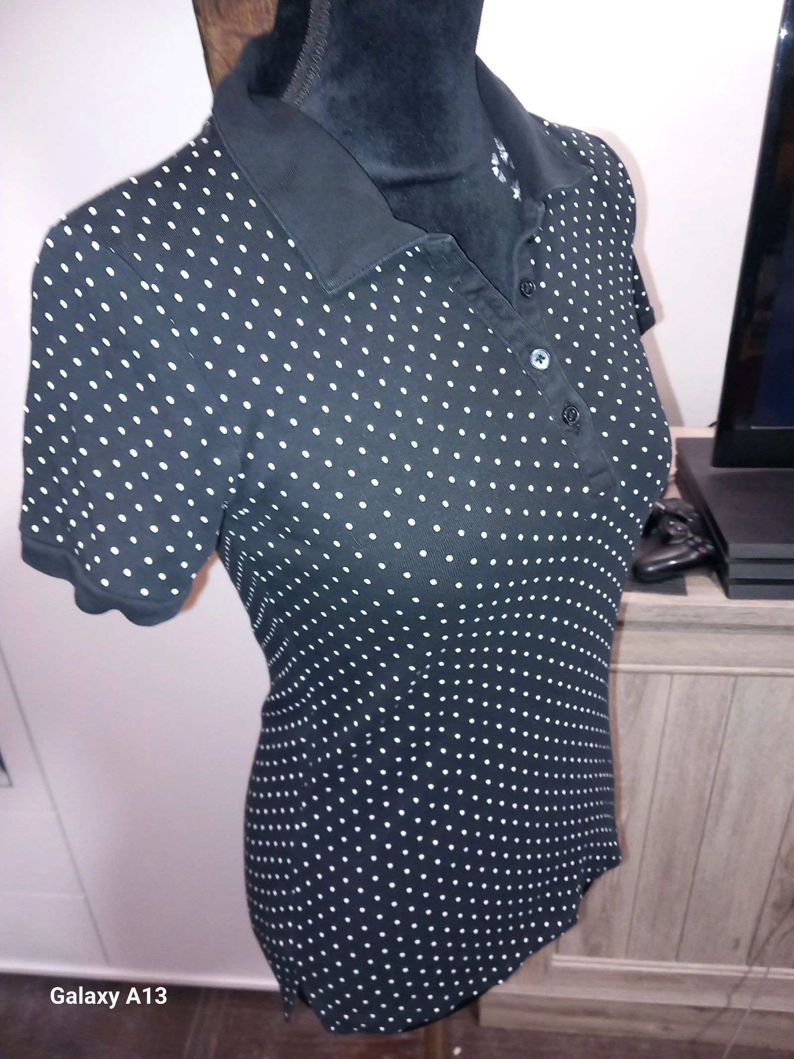 Zwarte polo met witte stippen C&A – Maat XS (Zeer goede staat) – photo 2